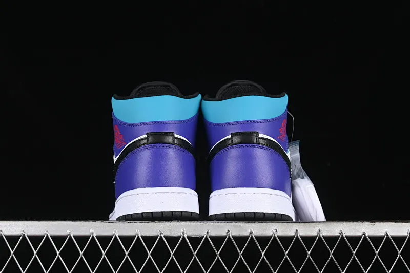 All categories Air Jordan Jordan series basketball shoes Air Jordan 1 Mid Air Jordan 1 Mid AJ1 Joe 1 Lakers color black, white and purple mid-top cultural and casual sneakers DQ8426-154